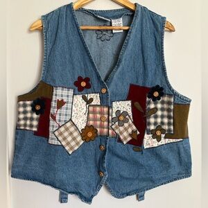 Bobbie Brooks Denim Vest with Patchwork